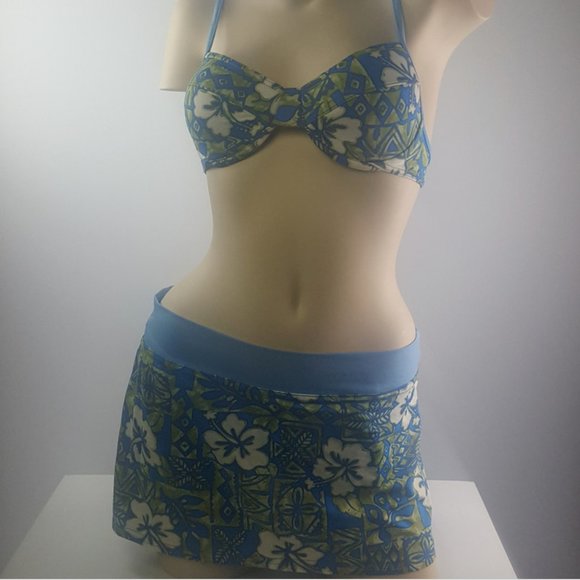 Baltex 3 pcs swimsuit sz 8 Hawaiian Hibiscus Pattern Made in Canada - Picture 2 of 12